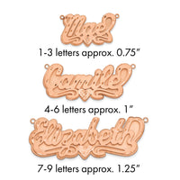 SS/Rose-plated 3D Satin Diamond-cut Heart Name Plate