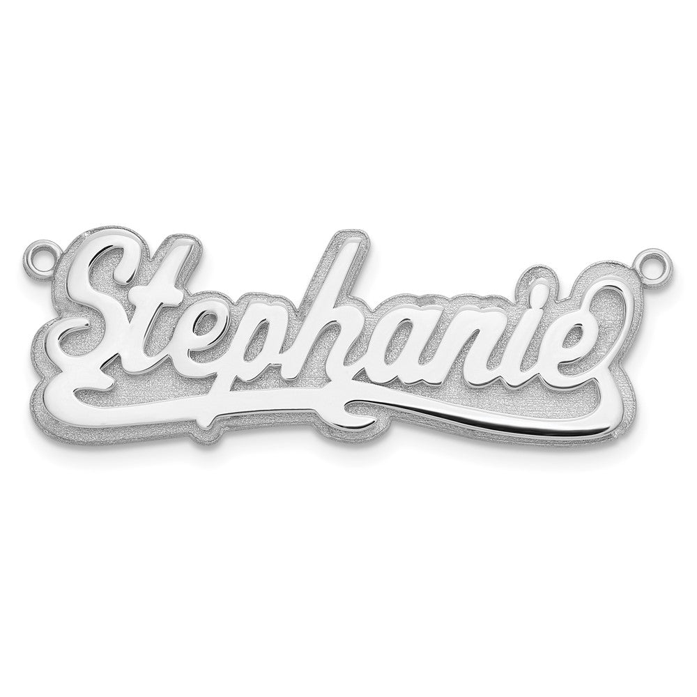 10k White Gold 3D Polished Name Plate