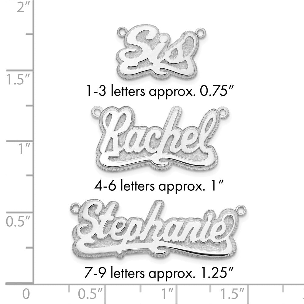 10k White Gold 3D Polished Name Plate