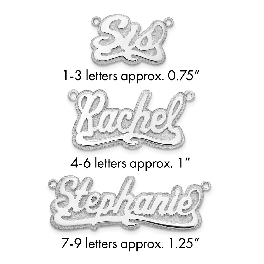 10k White Gold 3D Polished Name Plate