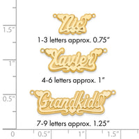 14k Yellow Gold 3D Polished Hearts Name Plate