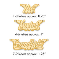 14k Yellow Gold 3D Polished Hearts Name Plate