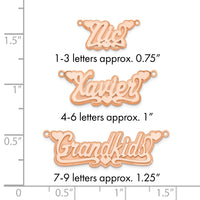 14k Rose Gold 3D Polished Hearts Name Plate