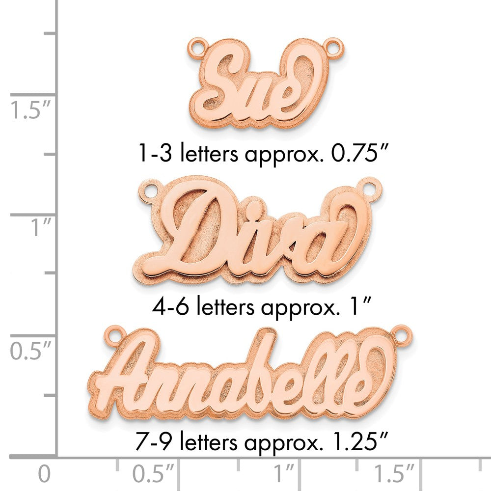 14k Rose Gold Polished 3D Name Plate