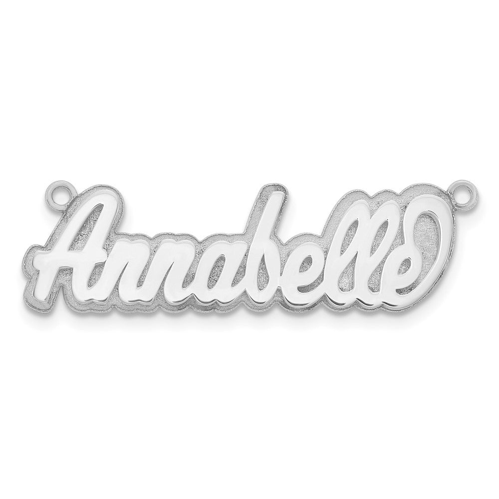 Sterling Silver/Rhodium-plated 3D Polished Name Plate