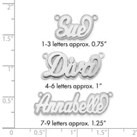 Sterling Silver/Rhodium-plated 3D Polished Name Plate