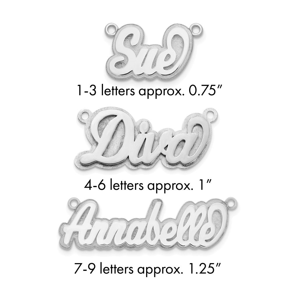 14k White Gold Polished 3D Name Plate