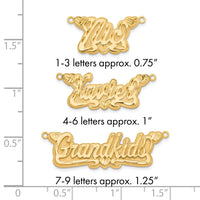 Sterling Silver/Gold-plated 3D Diamond-cut Hearts Name Plate