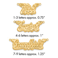 14k Yellow Gold 3D Diamond-cut Hearts Name Plate