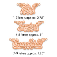 14k Rose Gold 3D Diamond-cut Hearts Name Plate