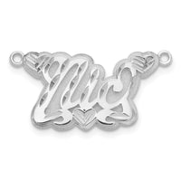 Sterling Silver/Rhodium-plated 3D Diamond-cut Hearts Name Plate