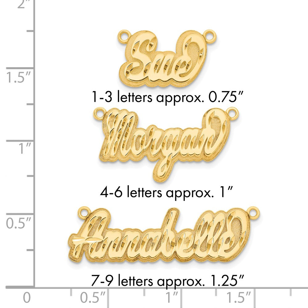 Sterling Silver/Gold-plated 3D Diamond-cut Name Plate