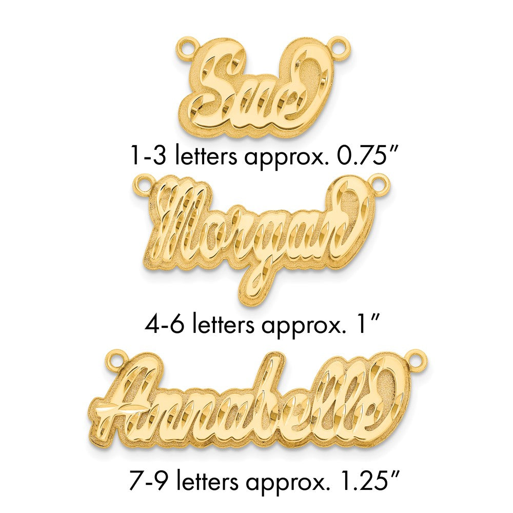 Sterling Silver/Gold-plated 3D Diamond-cut Name Plate