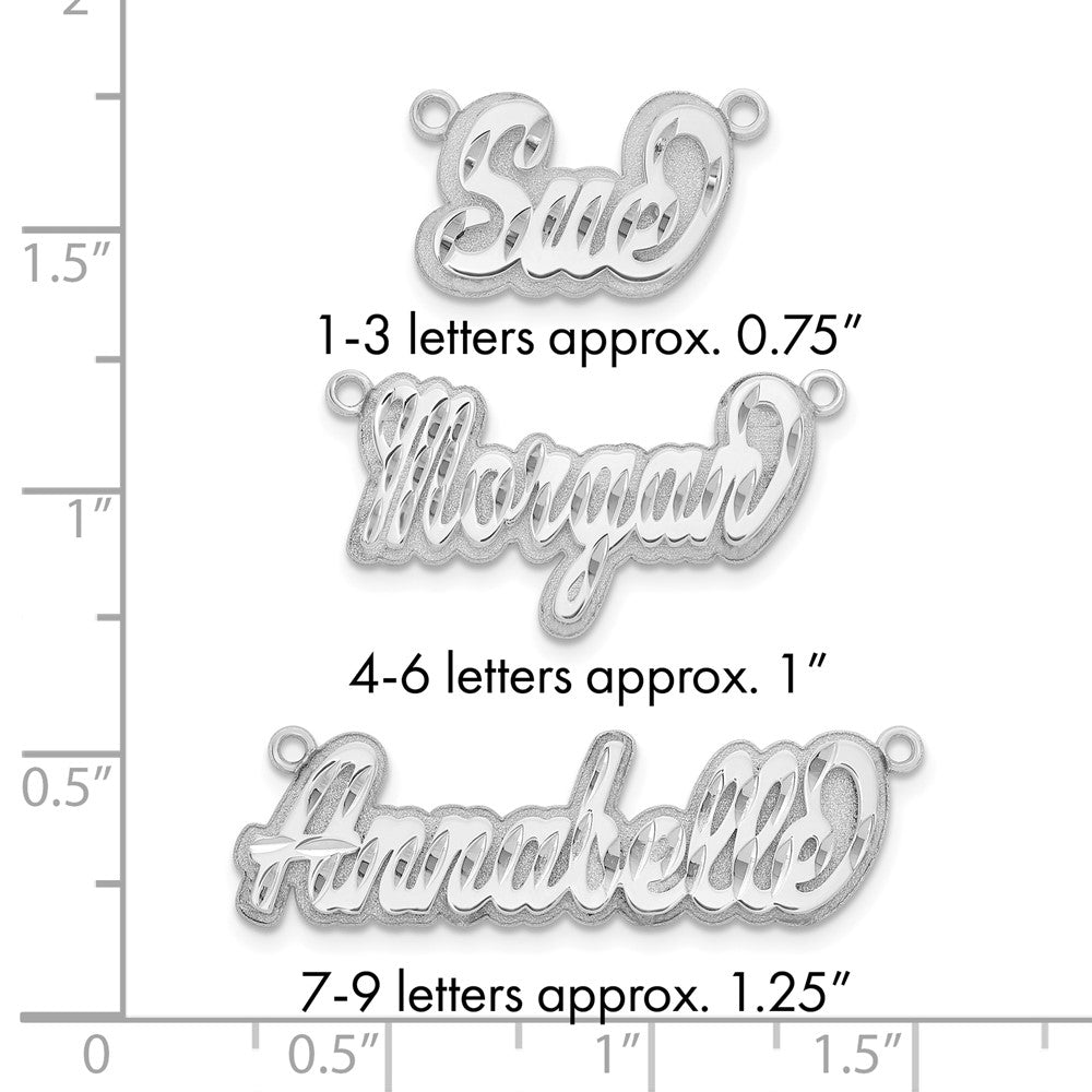 Sterling Silver/Rhodium-plated 3D Diamond-cut Name Plate