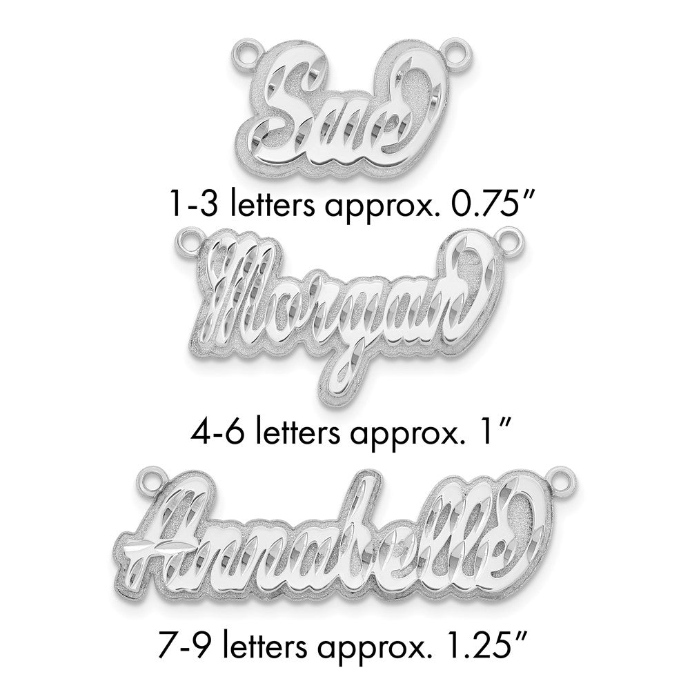 14k White Gold 3D Diamond-cut Name Plate