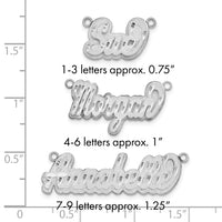 14k White Gold 3D Satin Diamond-cut Name Plate