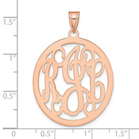 14k Rose Gold Round Monogram Pendant
