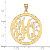 Sterling Silver/Gold-plated Large Round Monogram Pendant