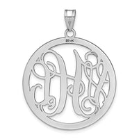 Sterling Silver/Rhodium-plated Large Round Monogram Pendant
