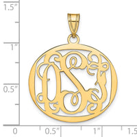 Sterling Silver/Gold-plated Round Monogram Pendant