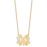 Sterling Silver/Gold-plated Monogram Necklace