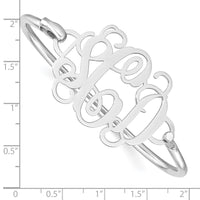 SS/Rhodium-plated Monogram with Sterling Silver Bangle