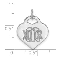 10k White Gold Monogram Heart Charm