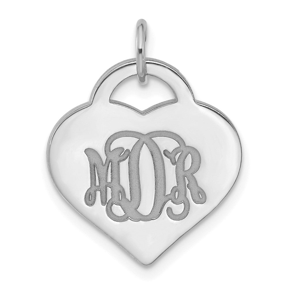 10k White Gold Monogram Heart Charm