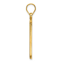 14k Yellow Gold Brushed Monogram Pendant