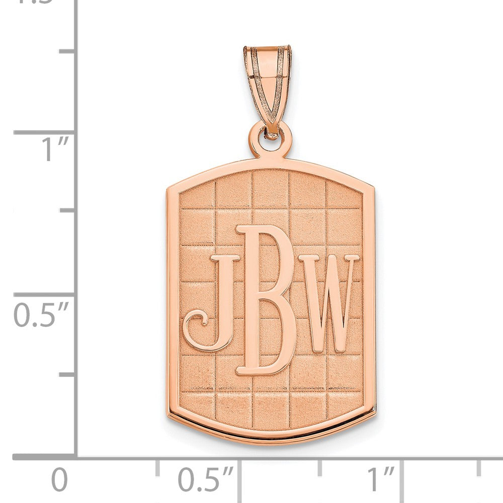 Sterling Silver/Rose-plated Brushed Monogram Pendant