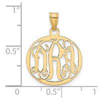 Sterling Silver/Gold-plated Small Round Monogram Pendant