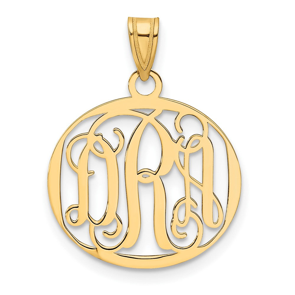 Sterling Silver/Gold-plated Small Round Monogram Pendant