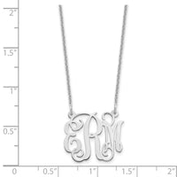 14k White Gold Small Monogram Necklace