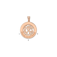 14k Rose Gold Round Family Monogram Pendant