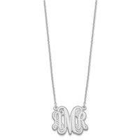 Sterling Silver/Rhodium-plated Etched Monogram Necklace
