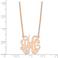 Sterling Silver/Rose-plated Small Monogram Necklace