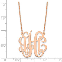 Sterling Silver/Rose-plated Small Monogram Necklace
