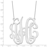 14k White Gold Large Monogram Necklace