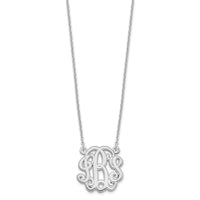 Sterling Silver/Rhodium-plated Etched Monogram Necklace