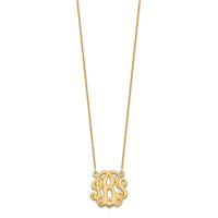 14k Yellow Gold Etched Monogram Necklace