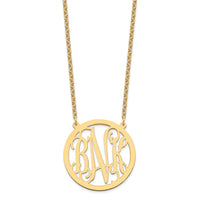 Sterling Silver/Gold-plated Large Round Monogram Pendant