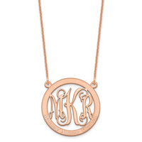14k Rose Gold Small Family Monogram Necklace