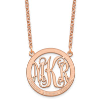 Sterling Silver/Rose-plated Small Family Monogram Necklace