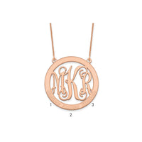 14k Rose Gold Large Family Monogram Necklace