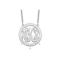 Sterling Silver/Rhodium-plated Large Family Monogram Necklace