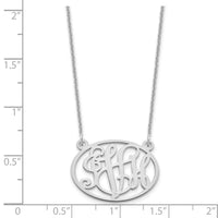 10k White Gold Oval Monogram Necklace
