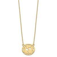 Sterling Silver/Gold-plated Etched Oval Monogram Necklace