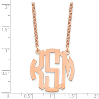 Sterling Silver/Rose-plated Small Round Monogram Necklace