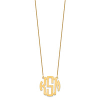 14k Yellow Gold Small Round Monogram Necklace