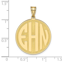Sterling Silver/Gold-plated Round Block Letter Monogram Pendant